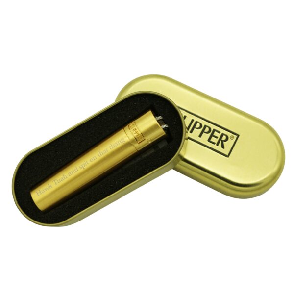 Gouden Metalen Clipper Aansteker graveren met naam of tekst, uniek cadeau om te geven